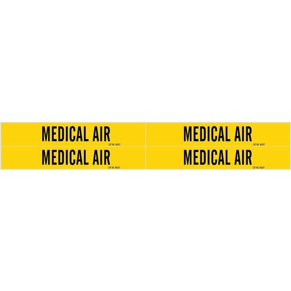 Brady Pipe Marker, Medical Air, Y, 3/4 to2-3/8 In - 7184-4