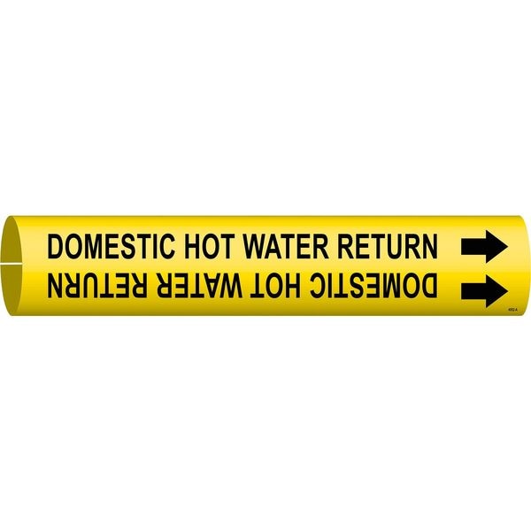 Brady Pipe Marker, Domestic Hot Water Return, Y, 4052-A - 4052-A