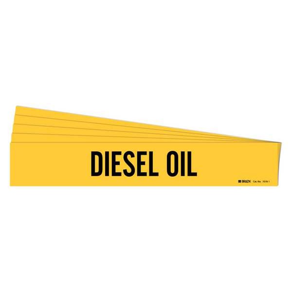 Brady Pipe Marker, Black, Diesel Oil, PK5, 7078-1-PK - 7078-1-PK