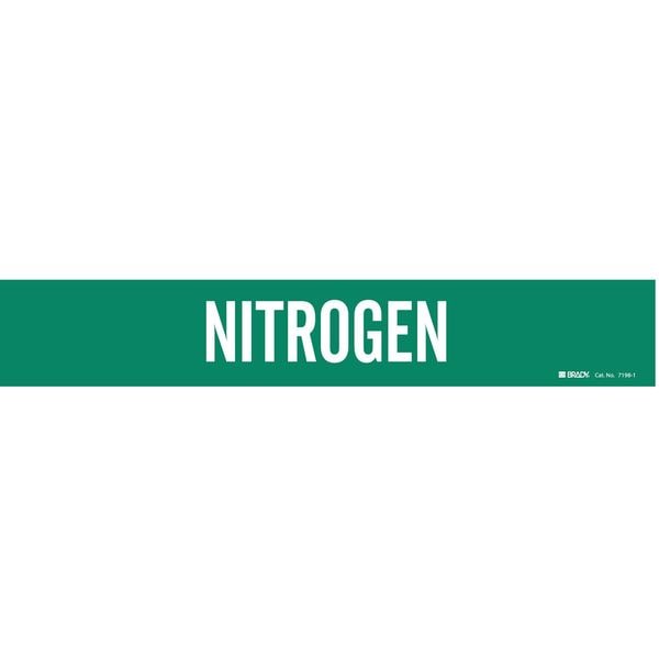 Brady Pipe Marker, Nitrogen, Gn, 2-1/2 to7-7/8 In, 7198-1 - 7198-1