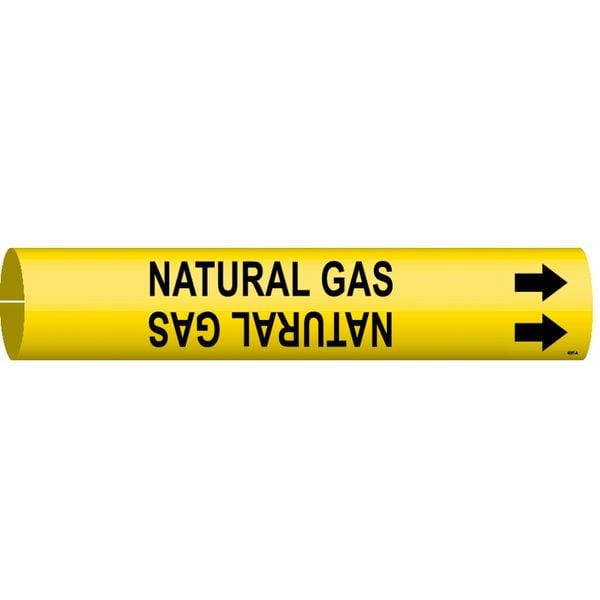 Brady Pipe Marker, Natural Gas, Y, 3/4 to1-3/8 In - 4097-A