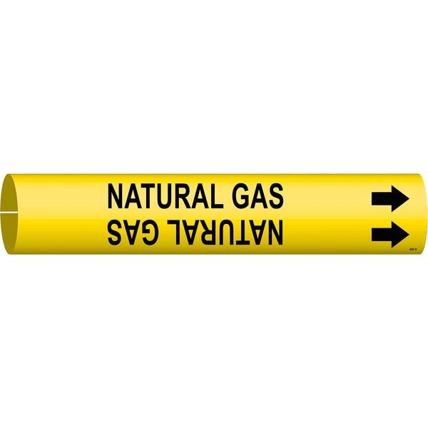 Brady Pipe Marker, Natural Gas, Yellow, 4 to 6 In - 4097-D