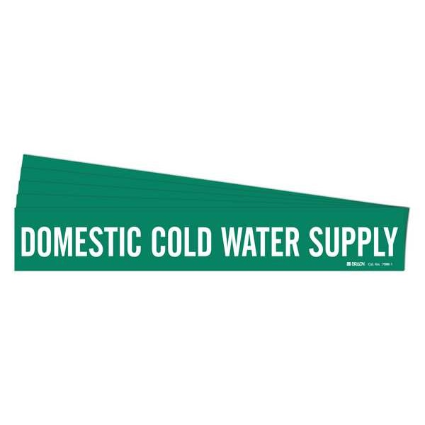 Brady Pipe Marker, Domestic Cold Water Sup., PK5, 7086-1-PK - 7086-1-PK