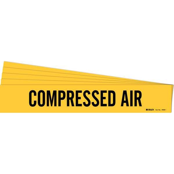 Brady Pipe Marker, Black, Compressed Air, PK5, 7058-1-PK - 7058-1-PK