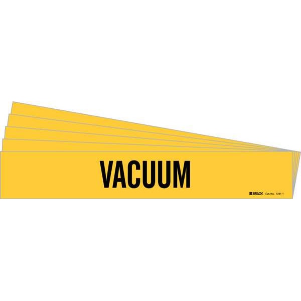 Brady Pipe Marker, Adhesive, Black, Vacuum, PK5, 7291-1-PK - 7291-1-PK