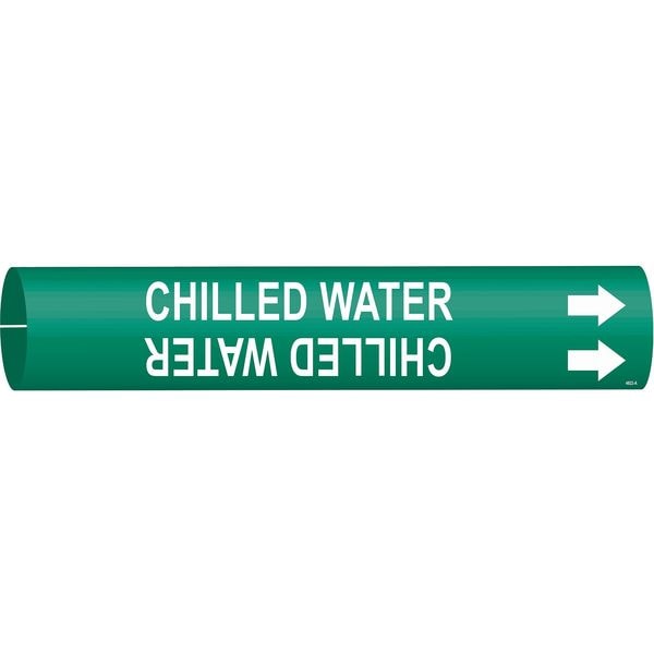 Brady Pipe Marker, Chilled Water, 3/4to1-3/8 In - 4022-A
