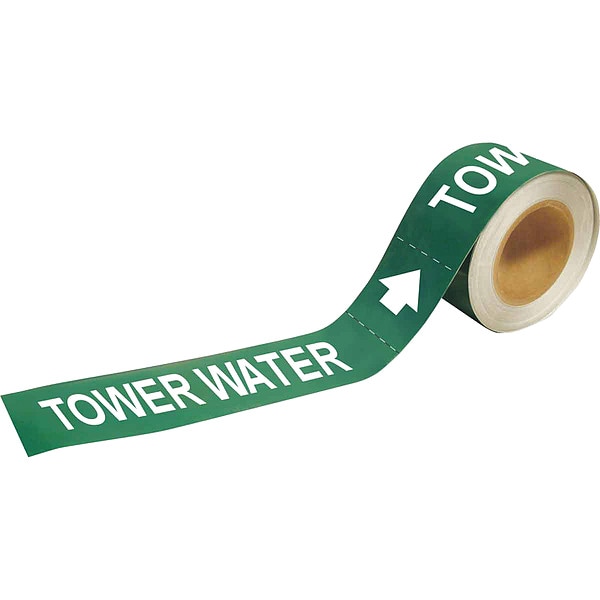 Brady Pipe Marker, Tower Water, 2 In.H - 73935