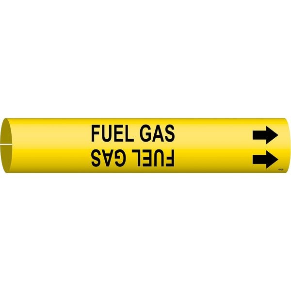 Brady Pipe Marker, Fuel Gas, Yellow, 4 to 6 In - 4062-D