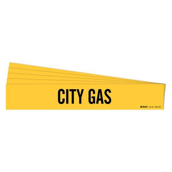 Brady Pipe Marker, Adhesive, Black, City Gas, PK5, 7053-1HV-PK - 7053-1HV-PK