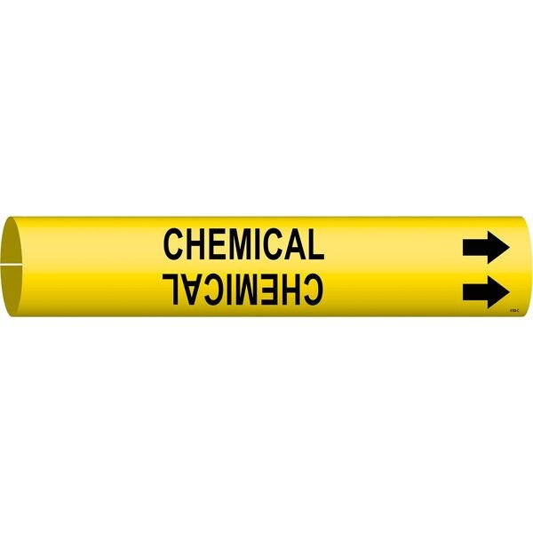 Brady Pipe Marker, Chemical, Y, 2-1/2 to3-7/8 In - 4169-C