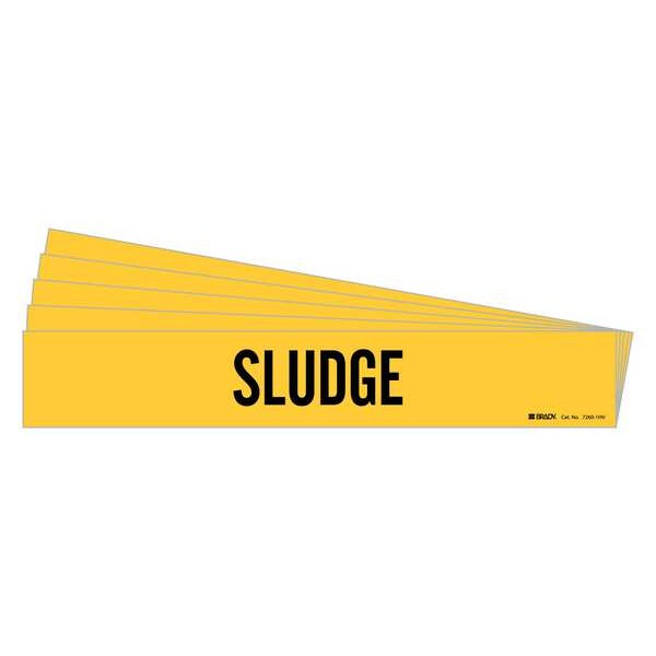 Brady Pipe Marker, Adhesive, Black, Sludge, PK5, 7260-1HV-PK - 7260-1HV-PK