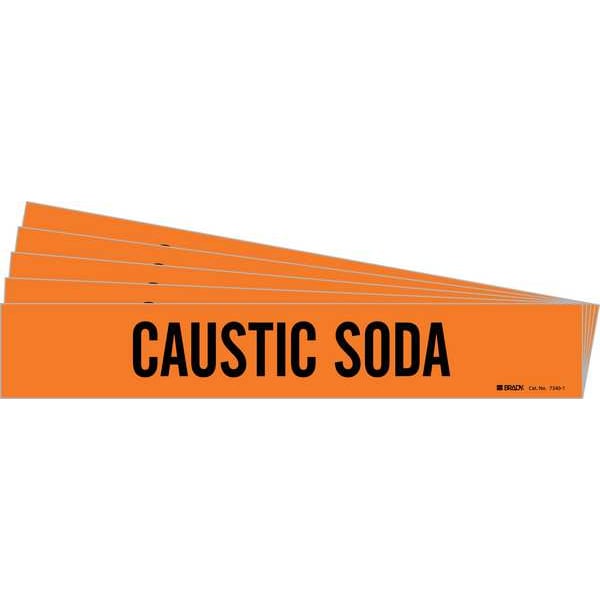 Brady Pipe Marker, Black, Caustic Soda, PK5, 7340-1-PK - 7340-1-PK