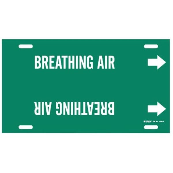 Brady Pipe Marker, Breathing Air, Gn, 8to9-7/8 In - 4167-G