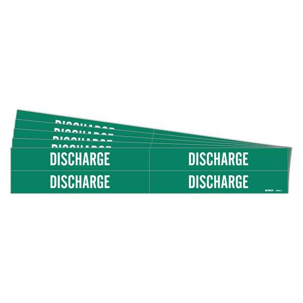 Brady Pipe Marker, Adhesive, White, Discharge, PK5, 7080-4-PK - 7080-4-PK