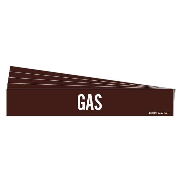 Brady Pipe Marker, Adhesive, 2-1/4"H, 14"W, PK5, 7358-1-PK - 7358-1-PK