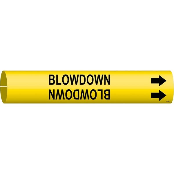 Brady Pipe Marker, Blowdown, Yellow, 4 to 6 In - 4014-D