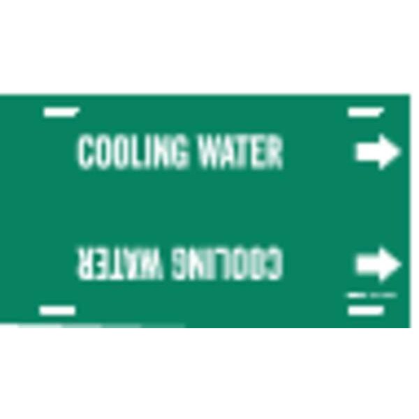 Brady Pipe Marker, Cooling Water, Gn, 6to7-7/8 In - 4042-F