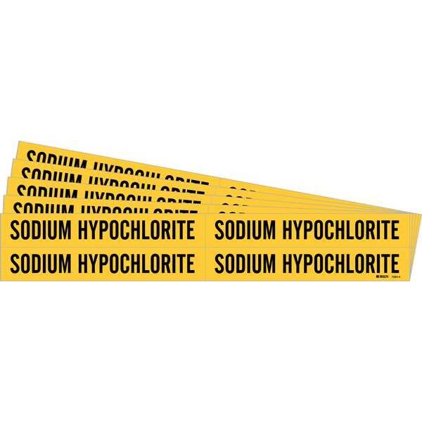 Brady Pipe Marker, Sodium Hypochlorite, PK5, 7264-4-PK - 7264-4-PK