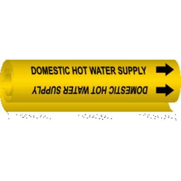 Brady Pipe Marker, Domestic Hot Water Supply, 5677-O - 5677-O