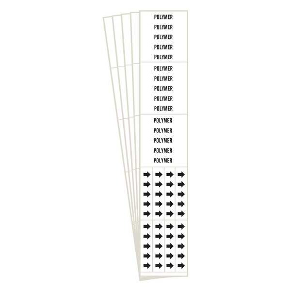 Brady Pipe Marker, Adhesive, Black, Polymer, PK5, 7216-3C-PK - 7216-3C-PK