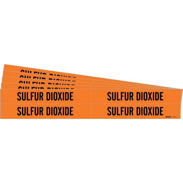 Brady Pipe Marker, Black, Sulfur Dioxide, PK5, 7417-4-PK - 7417-4-PK