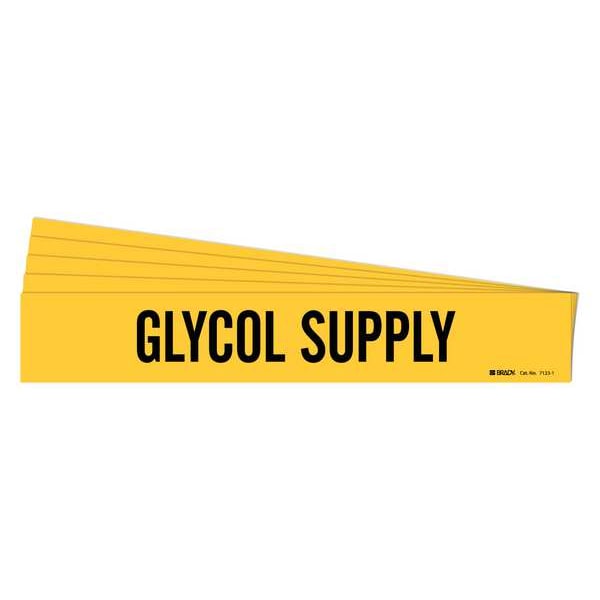 Brady Pipe Marker, Black, Glycol Supply, PK5, 7123-1-PK - 7123-1-PK