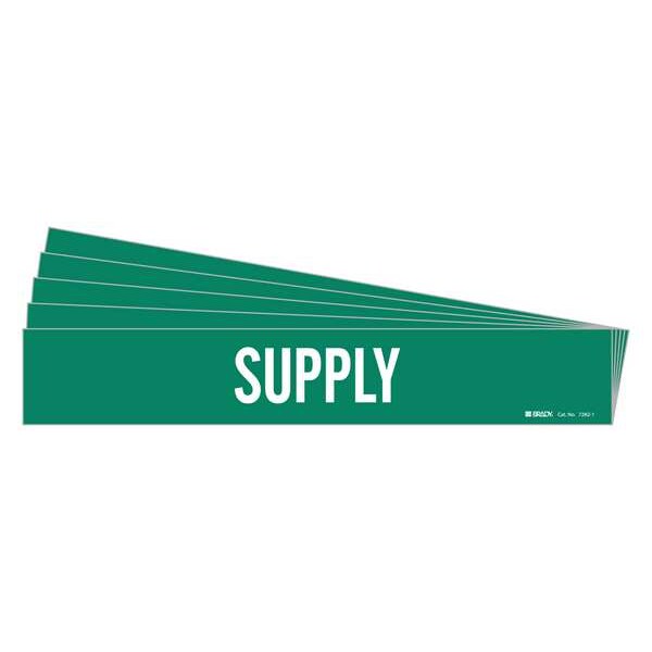 Brady Pipe Marker, Adhesive, White, Supply, PK5, 7282-1-PK - 7282-1-PK