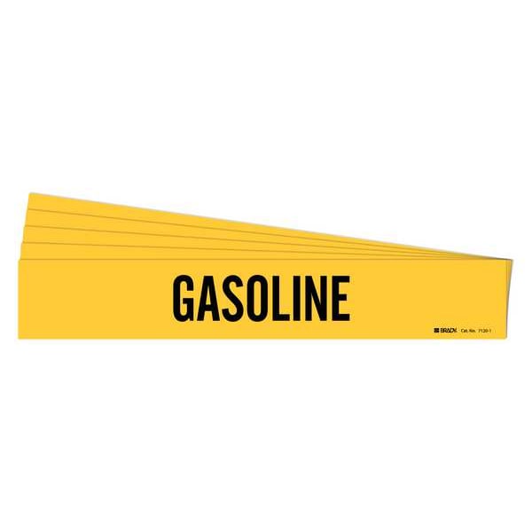 Brady Pipe Marker, Adhesive, Black, Gasoline, PK5, 7120-1-PK - 7120-1-PK