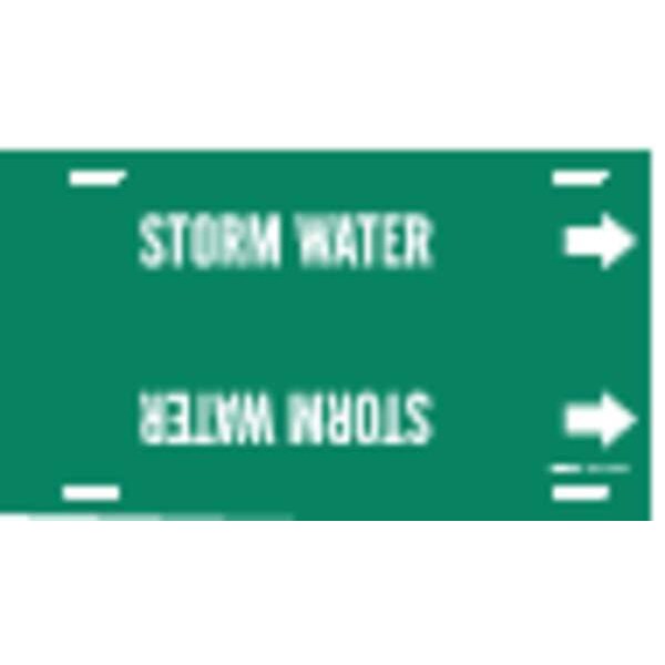 Brady Pipe Marker, Storm Water, Grn, 8 to9-7/8 In - 4134-G