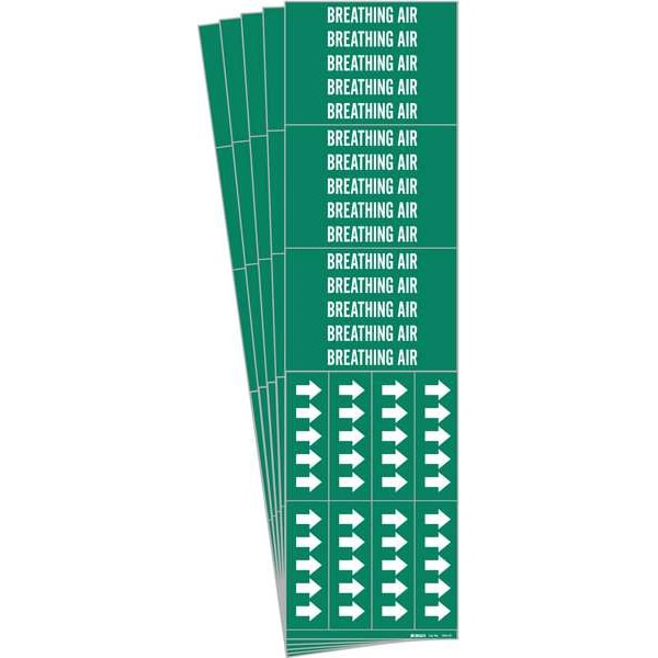 Brady Pipe Marker, White, Breathing Air, PK5, 7035-3C-PK - 7035-3C-PK