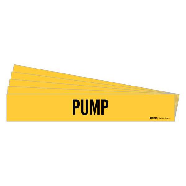 Brady Pipe Marker, Adhesive, Black, Pump, PK5, 7228-1-PK - 7228-1-PK