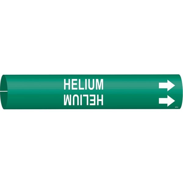 Brady Pipe Marker, Helium, Grn, 2-1/2 to 3-7/8 In - 4074-C