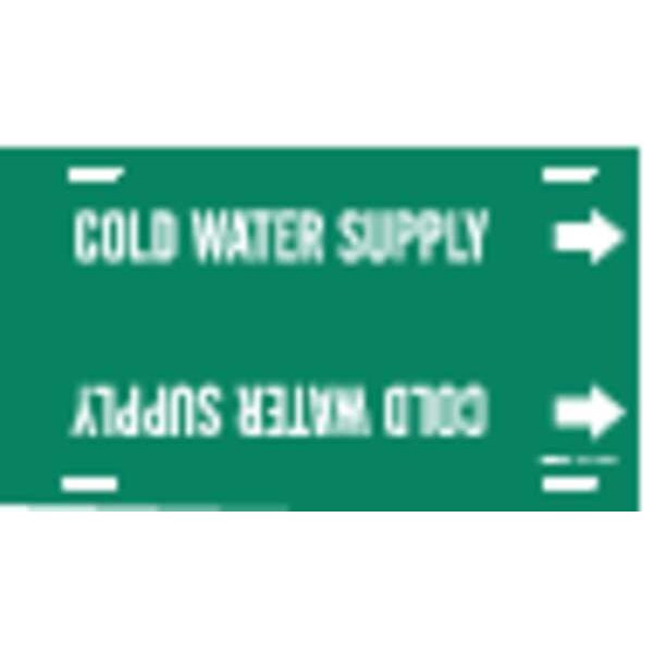 Brady Pipe Mrkr, Cold Water Supply, 8to9-7/8 In - 4031-G