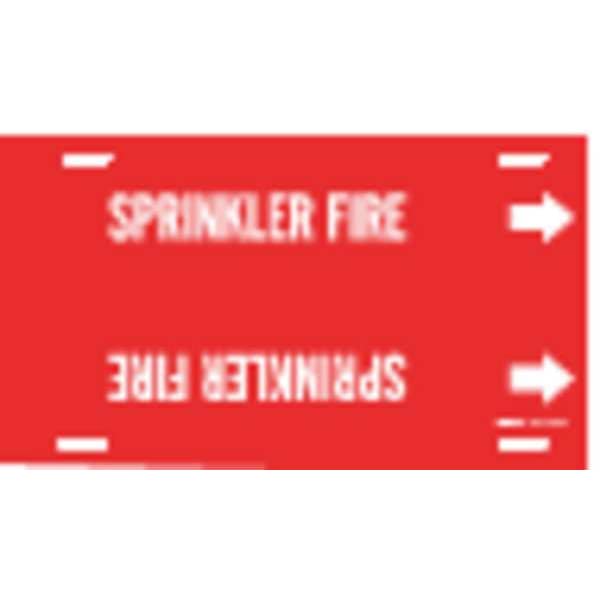 Brady Pipe Marker, Sprinkler Fire, R, 6to7-7/8 In - 4127-F