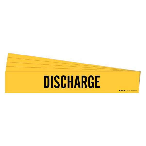 Brady Pipe Marker, Adhesive, Black, Discharge, PK5, 7079-1HV-PK - 7079-1HV-PK