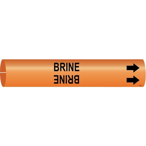 Brady Pipe Marker, Brine, Orange, 3/4 to 1-3/8 In - 4304-A