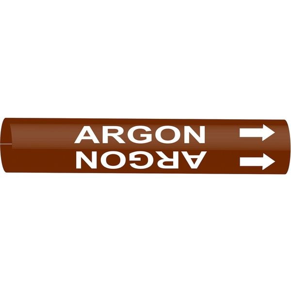 Brady Pipe Marker, Argon, Brown, 8 to 9-7/8 In - 4291-G