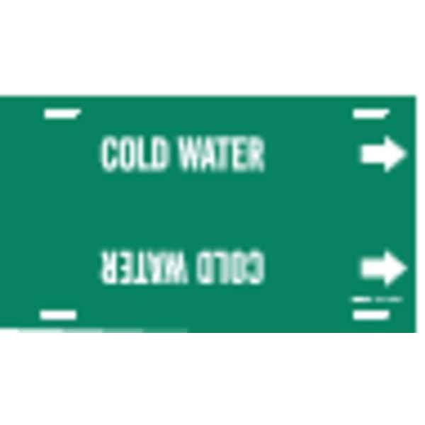 Brady Pipe Marker, Cold Water, Grn, 6 to 7-7/8 In - 4029-F