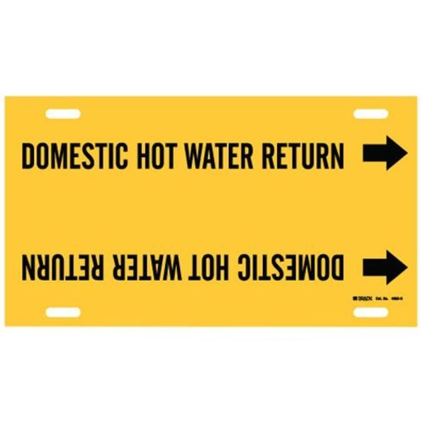 Brady Pipe Marker, Domestic Hot Water Return, Y, 4052-H - 4052-H