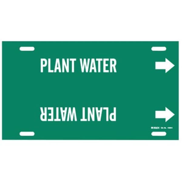 Brady Pipe Marker, Plant Water, Grn, 10 to 15 In - 4109-H
