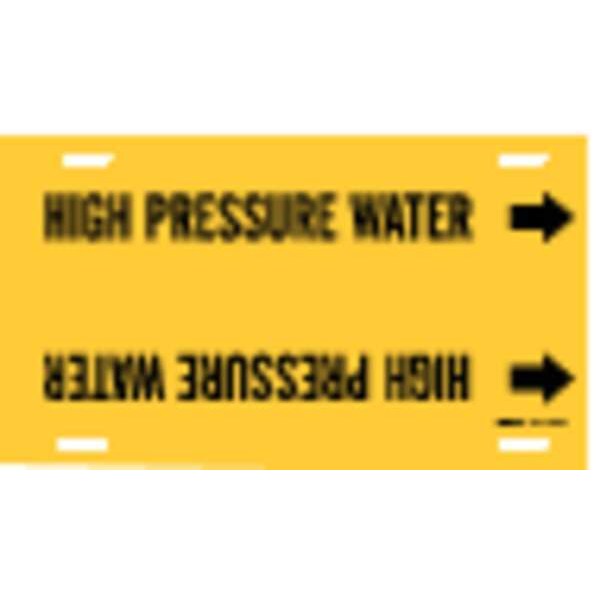 Brady Pipe Mrkr, High Pressure Water, 6to7-7/8In - 4078-F