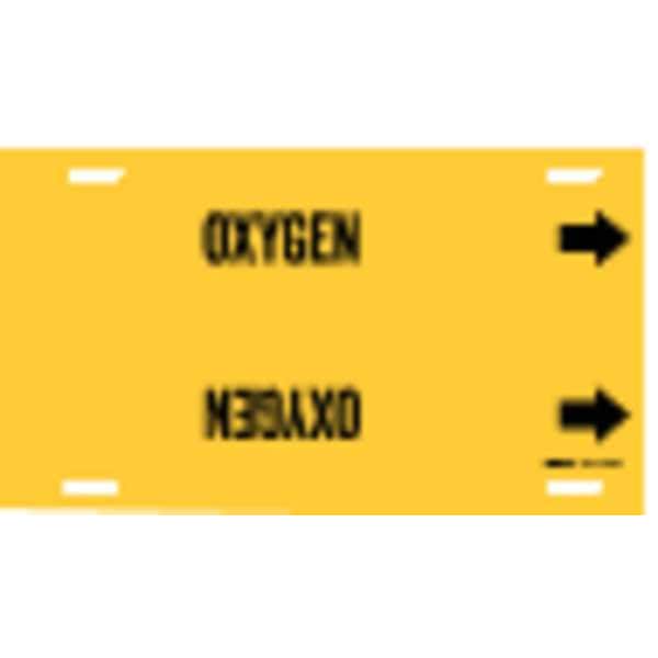 Brady Pipe Marker, Oxygen, Yellow, 6 to 7-7/8 In - 4105-F