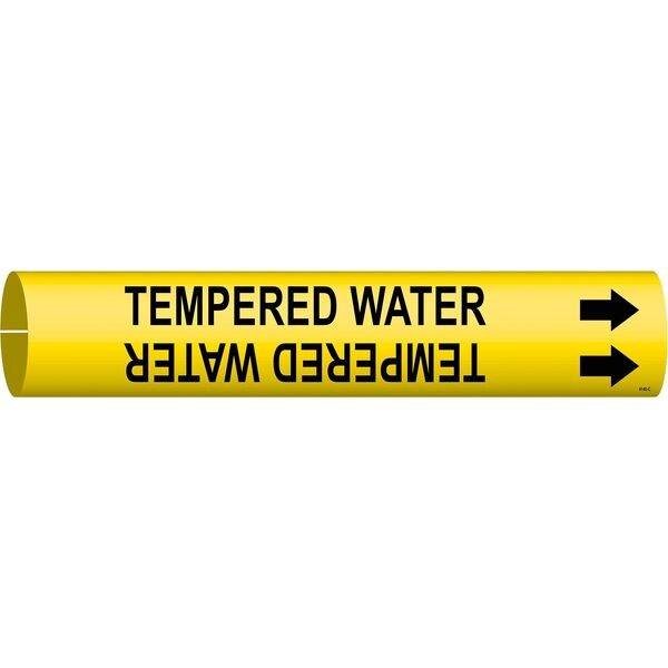 Brady Pipe Marker, TempeR Water, 2-1/2to3-7/8 In, 4140-C - 4140-C