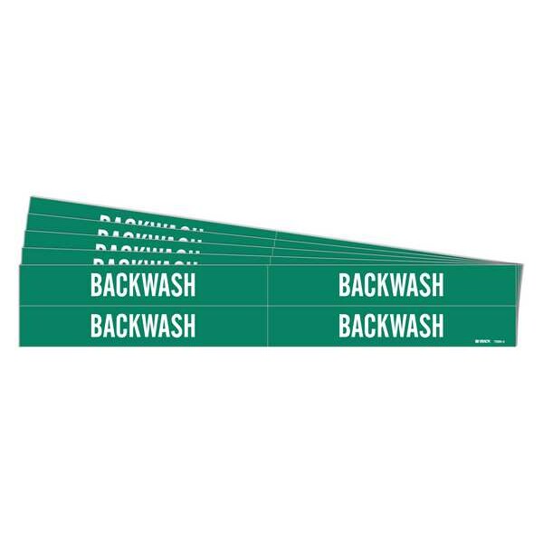 Brady Pipe Marker, Adhesive, White, Backwash, PK5, 7020-4-PK - 7020-4-PK