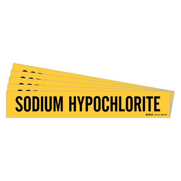 Brady Pipe Marker, Sodium Hypochlorite, PK5, 7264-1HV-PK - 7264-1HV-PK