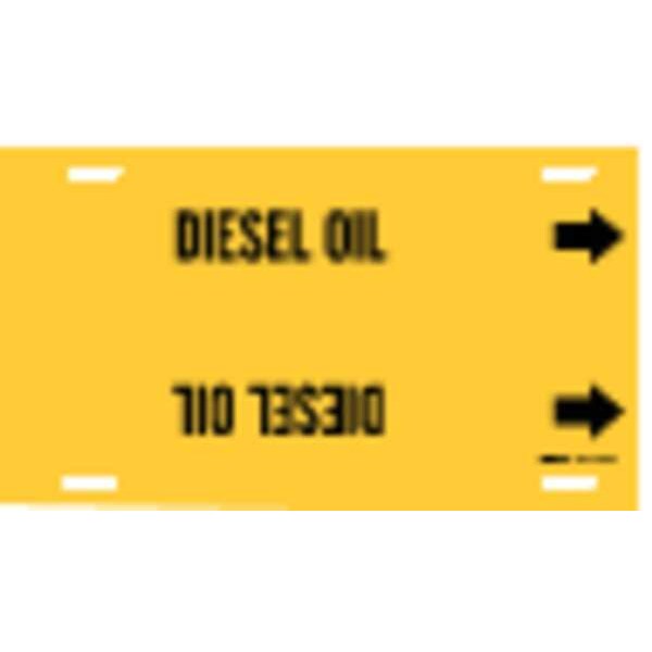 Brady Pipe Marker, Diesel Oil, Yel, 8 to 9-7/8 In - 4174-G