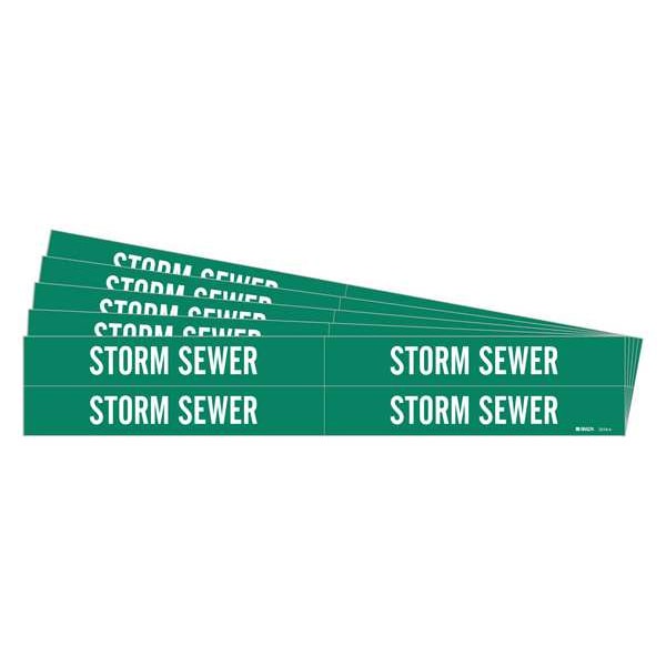 Brady Pipe Marker, White, Storm Sewer, PK5, 7274-4-PK - 7274-4-PK