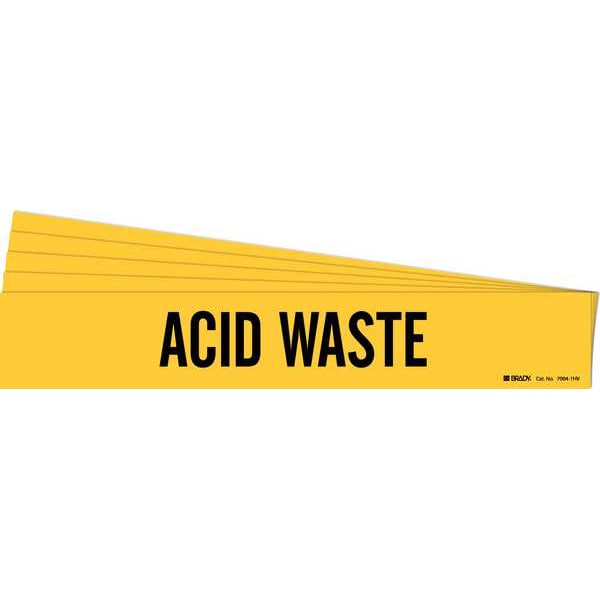 Brady Pipe Marker, Black, Acid Waste, PK5, 7004-1HV-PK - 7004-1HV-PK