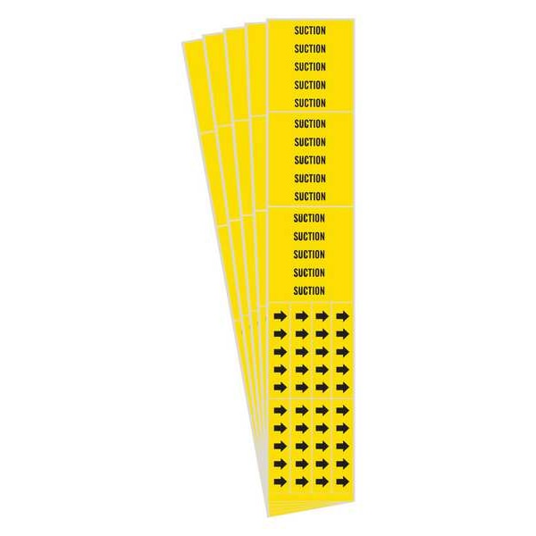 Brady Pipe Marker, Adhesive, Black, Suction, PK5, 7276-3C-PK - 7276-3C-PK