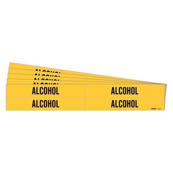 Brady Pipe Marker, Adhesive, Black, Alcohol, PK5, 7012-4-PK - 7012-4-PK